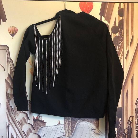 Zara crop shoulder black sweater - Picture 8 of 8